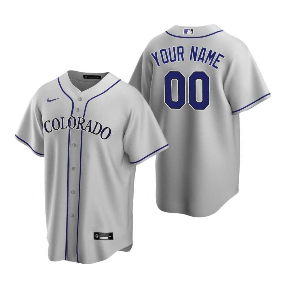 Colorado Rockies Customized Nike Gray Stitched MLB Cool Base Road Jersey